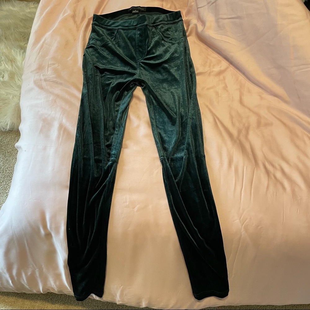 Sanctuary X Anthropologie green velvet leggings. Worn once
